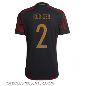 Tyskland Antonio Rudiger #2 Borta Matchtröja VM 2022 Kortärmad